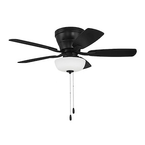 Wheeler - 5 Blade Flush Mount Ceiling Fan with Light Kit-13.5 Inches Tall and 42 Inches Wide