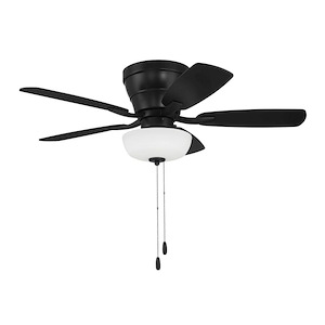 Wheeler - 5 Blade Flush Mount Ceiling Fan with Light Kit-13.5 Inches Tall and 42 Inches Wide - 1338264