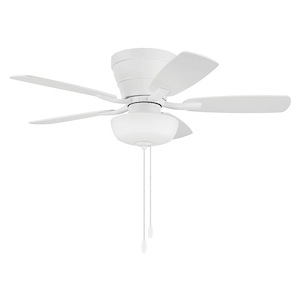 Wheeler - 5 Blade Flush Mount Ceiling Fan with Light Kit-13.5 Inches Tall and 42 Inches Wide