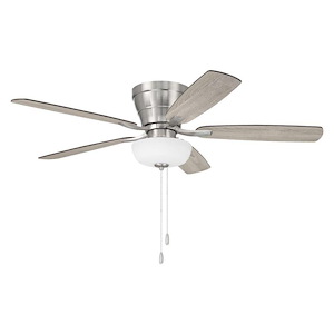 Wheeler - 5 Blade Flush Mount Ceiling Fan with Light Kit-13.5 Inches Tall and 52 Inches Wide - 1338266