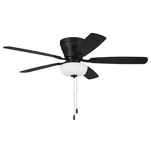 Wheeler - 5 Blade Flush Mount Ceiling Fan with Light Kit-13.5 Inches Tall and 52 Inches Wide - 1338266