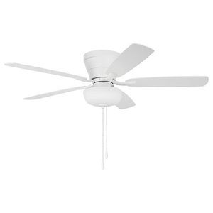 Wheeler - 5 Blade Flush Mount Ceiling Fan with Light Kit-13.5 Inches Tall and 52 Inches Wide