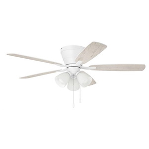 Wheeler - 5 Blade Flush Mount Ceiling Fan with Light Kit-15.31 Inches Tall and 52 Inches Wide