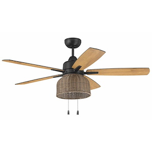 Woven - 5 Blade Ceiling Fan with Light Kit-19.09 Inches Tall and 52 Inches Wide