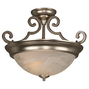 Step Pan - Two Light Semi-Flush Mount - 16.56 inches wide by 14.25 inches high