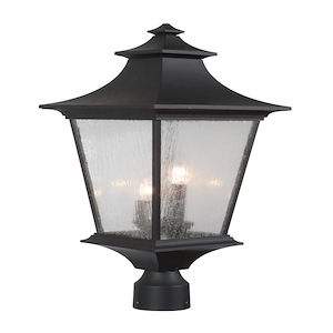 Argent II - Three Light Large Outdoor Post Mount in Transitional Style - 10 inches wide by 24.56 inches high