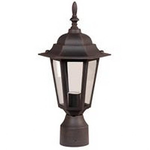 Hex - One Light Outdoor Post Lantern in Traditional Style - 8 inches wide by 16 inches high