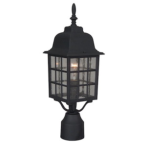 Grid Cage - One Outdoor Medium Post Light in Traditional Style - 6 inches wide by 17.9 inches high