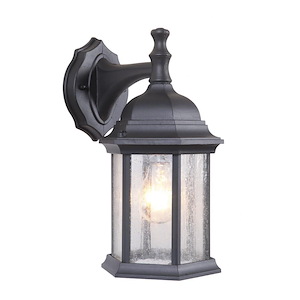 Hex Style Cast - One Light Outdoor Small Wall Mount in Traditional Style - 6.5 inches wide by 12.13 inches high