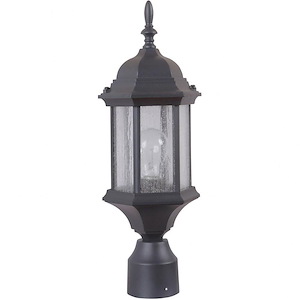 Hex Style Cast - One Light Outdoor Medium Post Mount in Traditional Style - 6.5 inches wide by 18.13 inches high