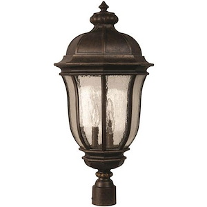 Harper - Three Light Outdoor Post Lantern in Traditional Style - 9 inches wide by 26 inches high