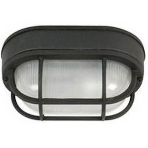 1 Light Small Oval Outdoor Flush Mount In Coastal Style-4 Inches Tall and 9 Inches Wide