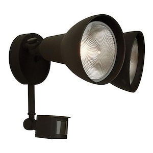 2 Light Outdoor Covered Flood Light with Photocell In Traditional Style-18.25 Inches Tall and 6 Inches Wide