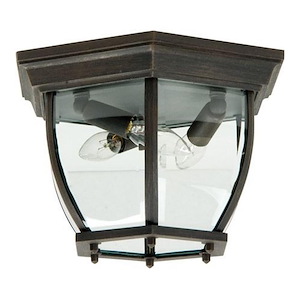3 Light Outdoor Flush Mount In Traditional Style-6.75 Inches Tall and 9.45 Inches Wide