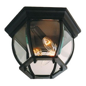 3 Light Outdoor Flush Mount In Traditional Style-6.75 Inches Tall and 11 Inches Wide