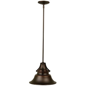 Union - One Light Outdoor Pendant in Transitional Style - 12 inches wide by 46.63 inches high