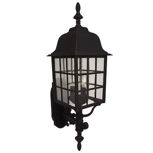Grid Cage - Three Light Outdoor Large Wall Bracket in Traditional Style - 8.5 inches wide by 27.5 inches high