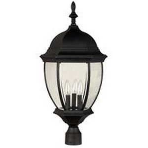 Three Light Outdoor Post Lamp in Traditional Style - 12.8 inches wide by 26.4 inches high