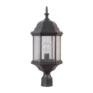 Hex Style Cast - One Light Outdoor Post Mount in Traditional Style - 9.5 inches wide by 21.5 inches high