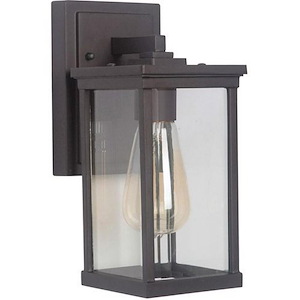 Small Outdoor Wall Lantern Aluminum Approved for Wet Locations in Modern Style - 5 inches wide by 11.13 inches high - 1216492