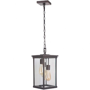 Riviera III - 3 Light Large Outdoor Pendant In Modern Style-16.1 Inches Tall and 8 Inches Wide
