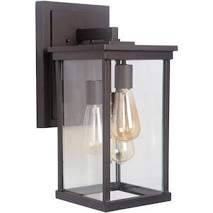 Large Outdoor Wall Lantern Aluminum Approved for Wet Locations in Modern Style - 8 inches wide by 17.25 inches high