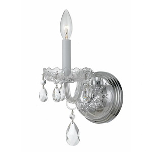Crystal - One Light Wall Sconce in Classic Style - 5 Inches Wide by 9 Inches High