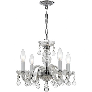 Crystal - Four Light Mini Chandelier in Traditional and Contemporary Style - 15 Inches Wide by 12 Inches High