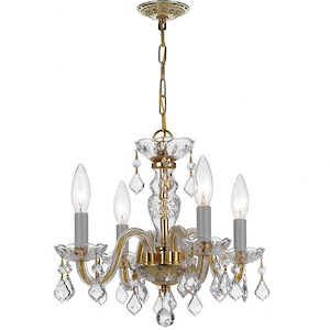 Crystal - Four Light Mini Chandelier in Traditional and Contemporary Style - 15 Inches Wide by 12 Inches High - 406179