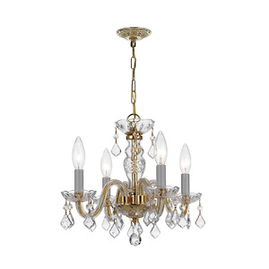 Crystal - Four Light Mini Chandelier in Traditional and Contemporary Style - 15 Inches Wide by 12 Inches High