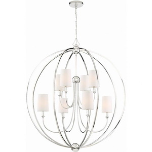Sylvan - Eight Light 2-Tier Chandelier With Silk Fabric Shades In Classic Style - 40 Inches Wide By 46 Inches High - 1209587