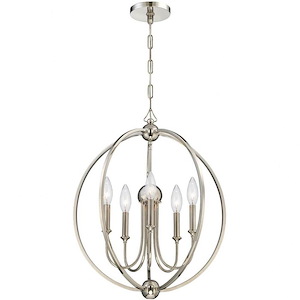 Sylvan - Five Light Chandelier - No Shades in Classic Style - 22.5 Inches Wide by 26.5 Inches High
