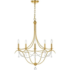 Metro II - Five Light Chandelier in Traditional and Contemporary Style - 27.5 Inches Wide by 33.5 Inches High