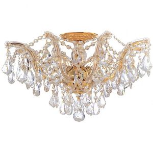 Maria Theresa Collection Crystal 5 Light Ceiling Mount in Classic Style - 19 Inches Wide by 11.5 Inches High - 406413