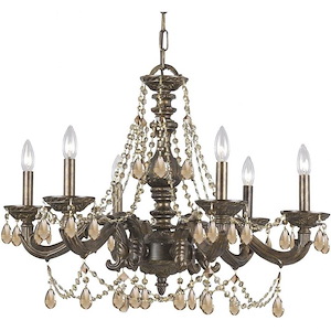 Paris Market - Six Light Chandelier in Traditional and Contemporary Style - 28 Inches Wide by 22 Inches High - 406513