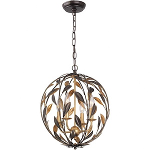Broche - 4 Light Chandelier in Traditional and Contemporary Style - 16 Inches Wide by 18.75 Inches High
