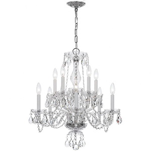 Crystal - Ten Light 2-Tier Chandelier in Traditional and Contemporary Style - 23 Inches Wide by 25 Inches High - 1083660