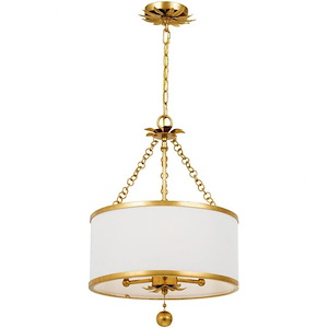 Broche - Three Light Chandelier in Traditional and Contemporary Style - 14 Inches Wide by 20 Inches High