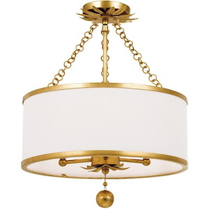 Broche - Three Light Flush Mount in Traditional and Contemporary Style - 14 Inches Wide by 20 Inches High