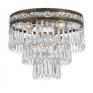 Mercer Crystal 3 Light Ceiling Mount in Classic Style - 12 Inches Wide by 9.25 Inches High - 406621