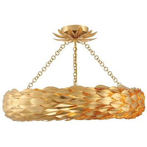 Broche - 6 Light Flush Mount-5 Inches Tall and 24 Inches Wide