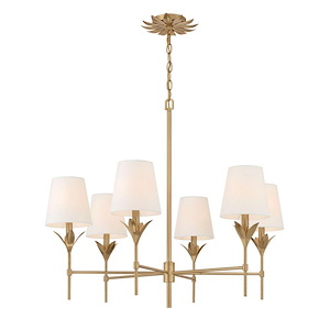Broche - 6 Light Chandelier-28 Inch Tall and 32 Inch Wide - 1366127