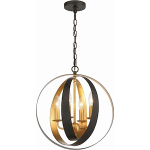 Luna - Four Light Sphere Chandelier in Classic Style - 16 Inches Wide by 18 Inches High
