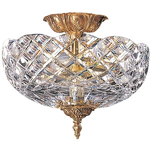 Richmond - 2 Light Ceiling Mount Brass In Traditional And Contemporary Style - 12 Inches Wide By 11 Inches High