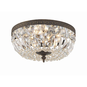 Three Light Flush Mount in Traditional and Contemporary Style - 12 Inches Wide by 6.5 Inches High - 406817