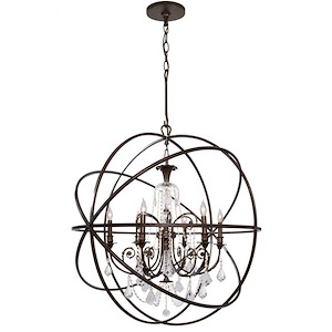 Solaris - Six Light Chandelier in Traditional and Contemporary Style - 40 Inches Wide by 42 Inches High