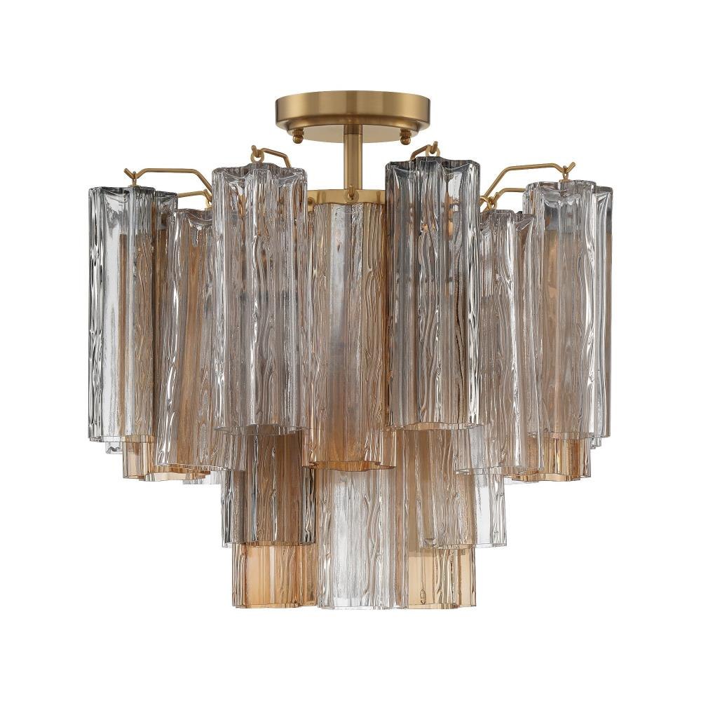 Crystorama Lighting ADD-300_CEILING Addis - 4 Light Flush Mount In Geometric Style-13.75 Inches Tall and 17.75 Inches Wide