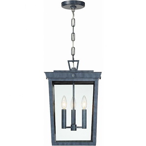 Belmont - 3 Light Outdoor Pendant In Minimalist Style - 12 Inches Wide By 18.5 Inches High