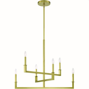 Dante - 6 Light Chandelier In Farmhouse And Industrial Style-26 Inches Tall And 32 Inches Wide