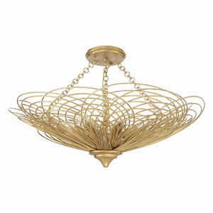 Doral - 6 Light Semi-Flush Mount-10 Inches Tall and 24 Inches Wide